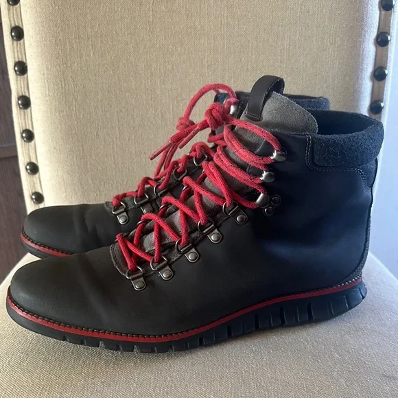 Cole Haan Black Chukka Boots with Red Laces Cole Haan | Shoes | Cole Haan Mens Black Leather Ankle Boots  main image 2